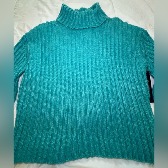 NWT Joseph A. Turquoise Ribbed Turtleneck Sweater Size XL - Picture 2 of 12